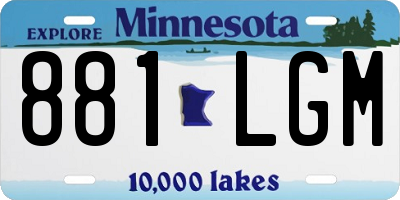 MN license plate 881LGM