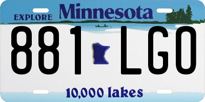 MN license plate 881LGO