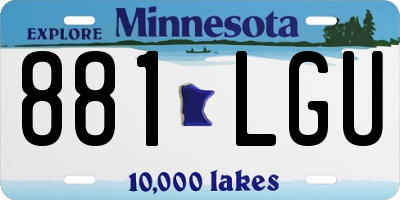 MN license plate 881LGU