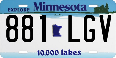 MN license plate 881LGV