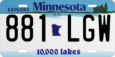 MN license plate 881LGW