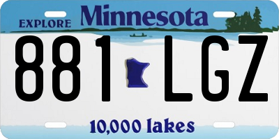 MN license plate 881LGZ