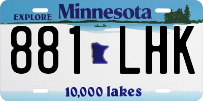 MN license plate 881LHK