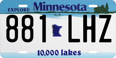 MN license plate 881LHZ