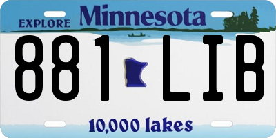 MN license plate 881LIB