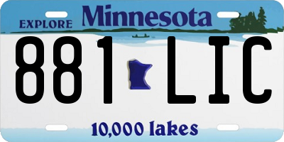 MN license plate 881LIC