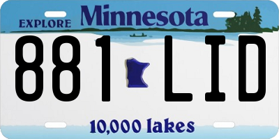 MN license plate 881LID