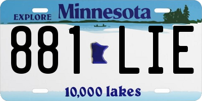 MN license plate 881LIE