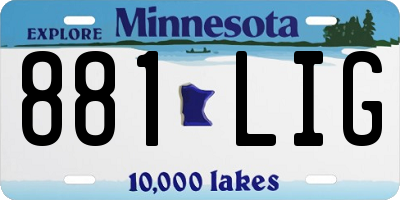 MN license plate 881LIG