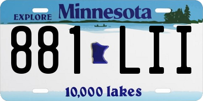 MN license plate 881LII