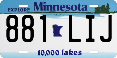 MN license plate 881LIJ