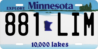 MN license plate 881LIM