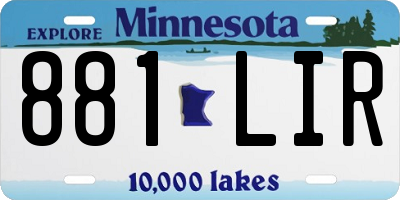 MN license plate 881LIR