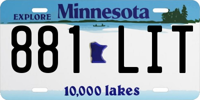 MN license plate 881LIT