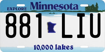 MN license plate 881LIU