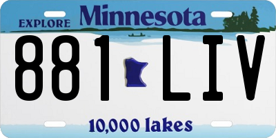 MN license plate 881LIV