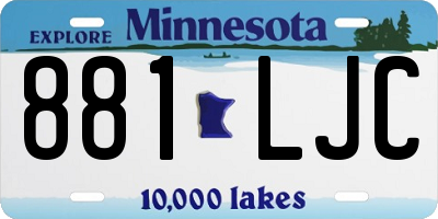 MN license plate 881LJC