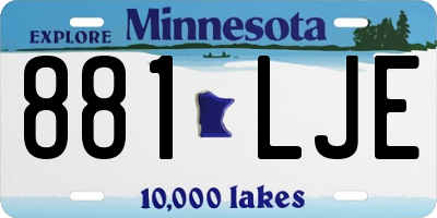 MN license plate 881LJE