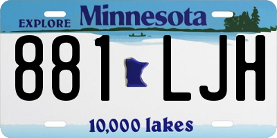 MN license plate 881LJH