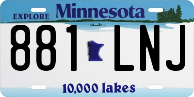 MN license plate 881LNJ