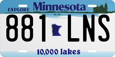 MN license plate 881LNS