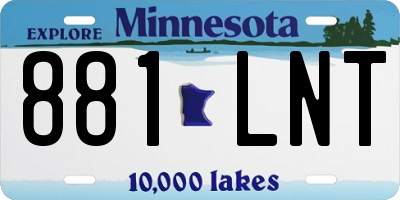 MN license plate 881LNT
