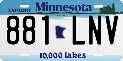 MN license plate 881LNV