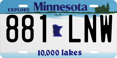 MN license plate 881LNW