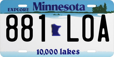 MN license plate 881LOA