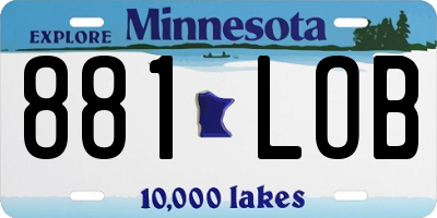 MN license plate 881LOB