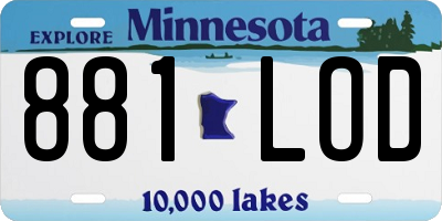 MN license plate 881LOD