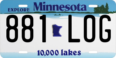 MN license plate 881LOG