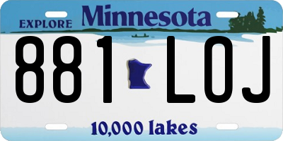 MN license plate 881LOJ