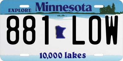 MN license plate 881LOW