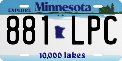 MN license plate 881LPC