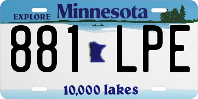 MN license plate 881LPE