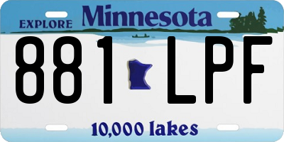 MN license plate 881LPF