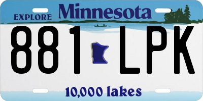 MN license plate 881LPK