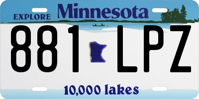 MN license plate 881LPZ