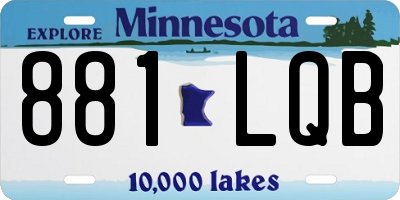 MN license plate 881LQB
