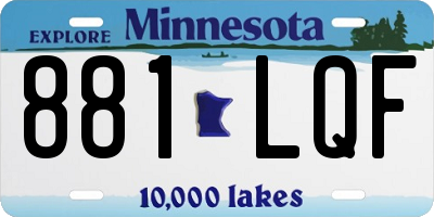 MN license plate 881LQF