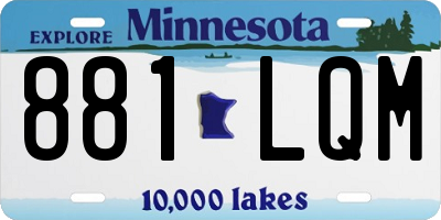 MN license plate 881LQM