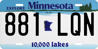 MN license plate 881LQN