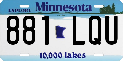 MN license plate 881LQU
