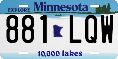 MN license plate 881LQW