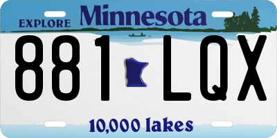 MN license plate 881LQX