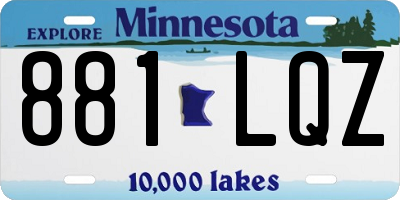 MN license plate 881LQZ