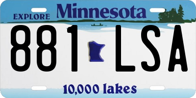 MN license plate 881LSA