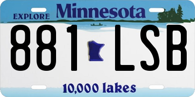 MN license plate 881LSB