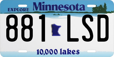 MN license plate 881LSD